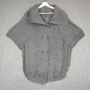 Brand New Worthington Women's Large Wool Blend Heather Gray Button Down Sweater